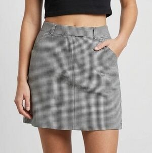 Lindor Black & White Gingham Cotton Skort Size 12